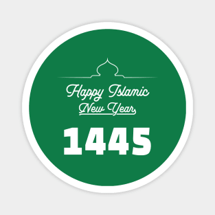 Happy Islamic New Year 1445 White Text Magnet